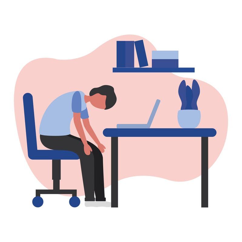 Graphic of tired person